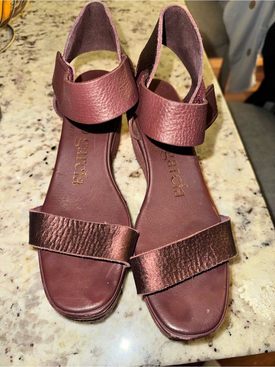 Pedro Garcia Shoes - Women's Burgundy Leather Ankle-Strap Sandals